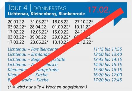 Bücherbus fährt am heutigen Donnerstag, 17. Februar nicht